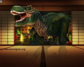 Tranh dán tường khủng long 3D